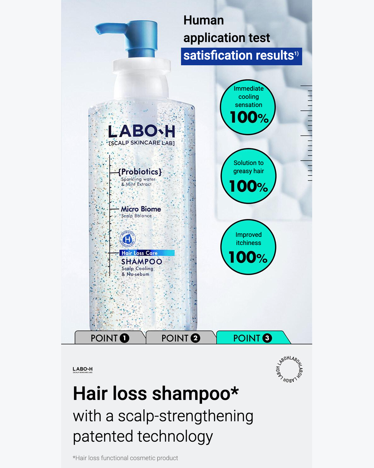 【LABO-H】 Hair Loss Care Shampoo (Scalp cooling) / 400ml
