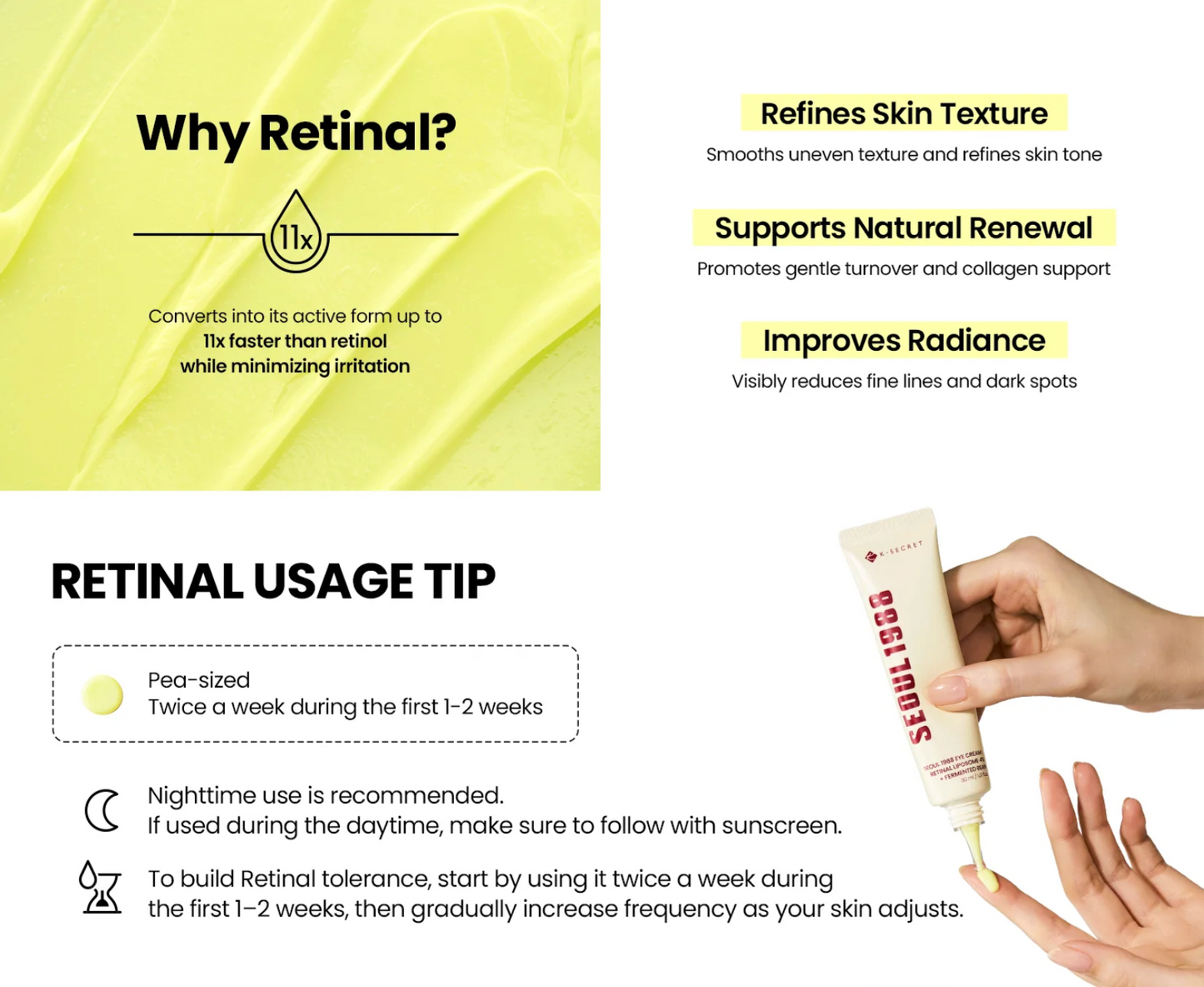 【SEOUL 1988】 Eye Cream : Retinal Liposome 4% + Fermented Bean (30ml)