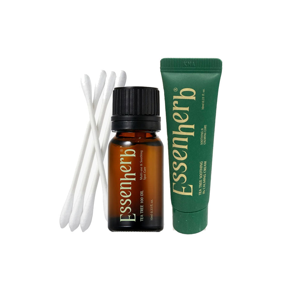 #essenHERB #TeaTreeOil #SpotCare #TeaTree100 #AcneTreatment #Kbeauty #SpecialSet #SkinCalming #Terpinen4ol #TroubledSkin #SeoulHeraldSilver