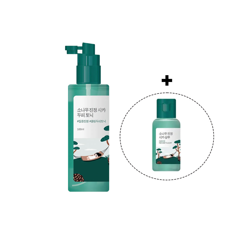 【Round LAB】 Pine Calming Cica Scalp Tonic / cica 100ml + shampoo 50ml