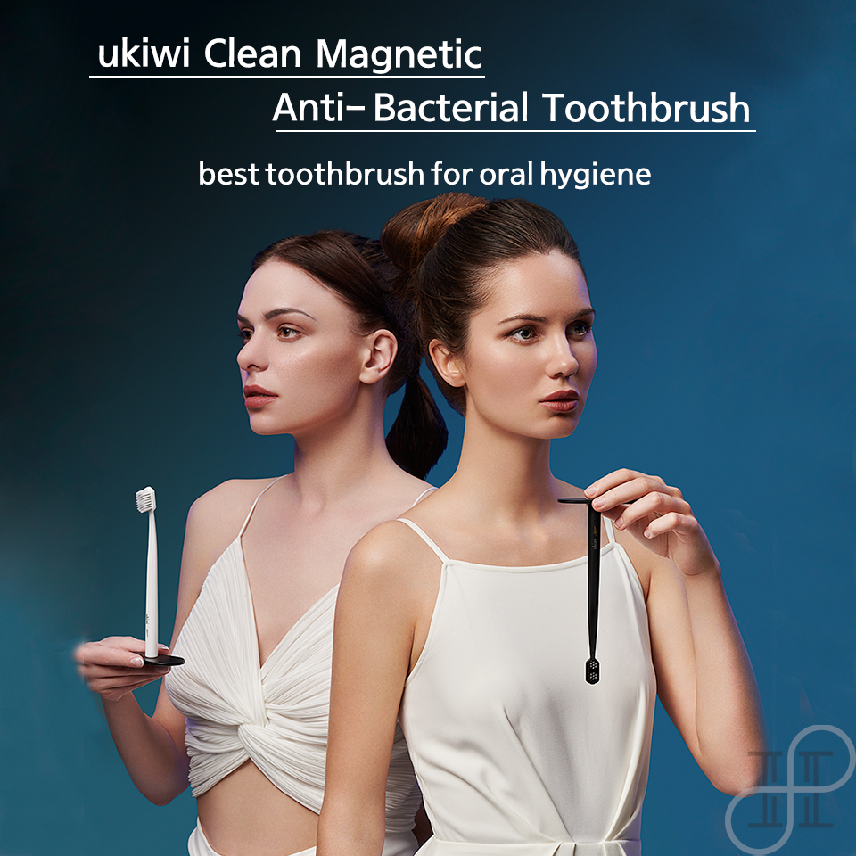 【ukiwi】  Magnetic Anti-bacterial Toothbrush: Renewal Edition Set (3 Toothbrush + 1 Magnetic Pad) *Color selection available