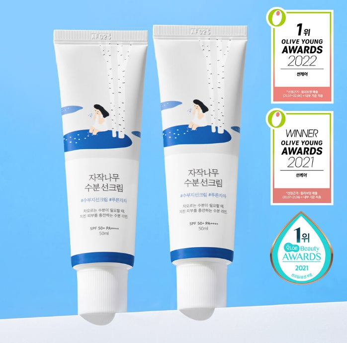 【Round LAB】 1+1 Birch Juice Moisturizing Sun Cream SPF50+ PA++++ 50ml+50ml