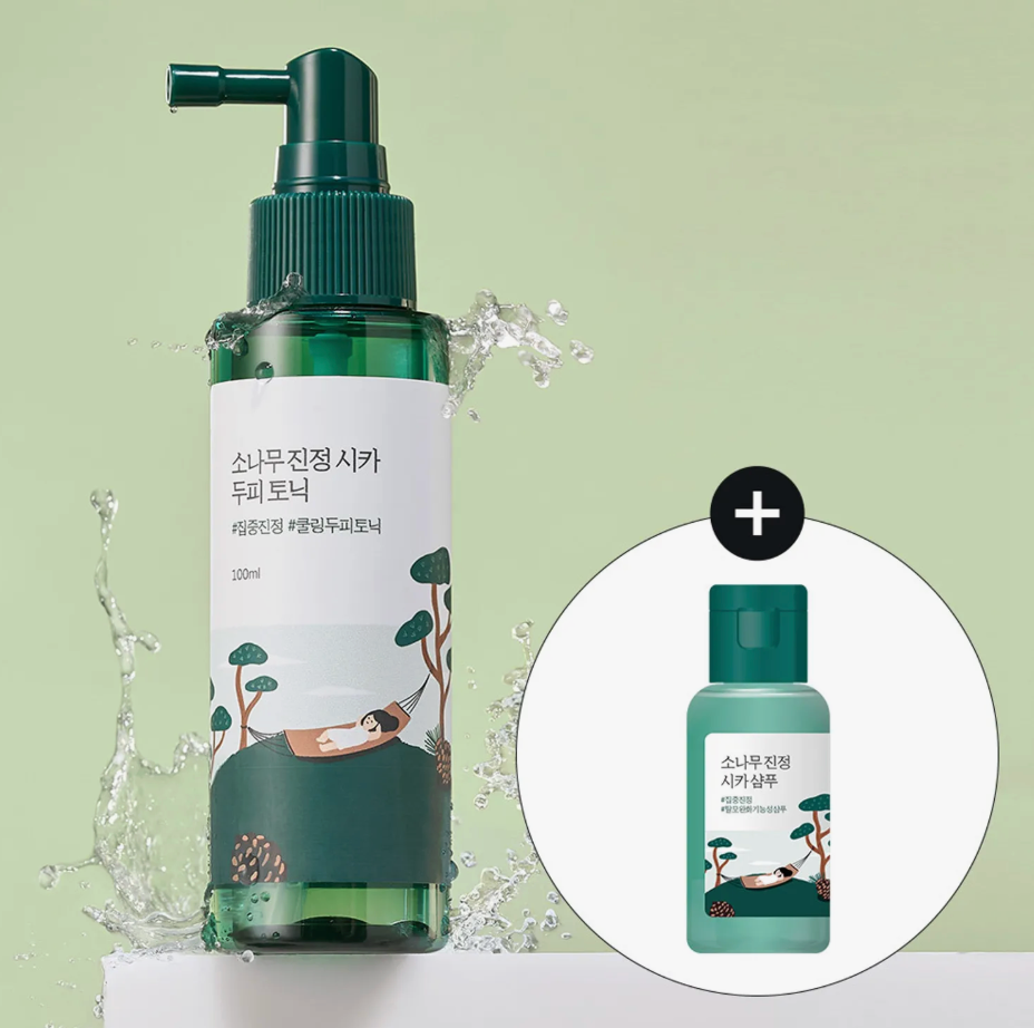 【Round LAB】 Pine Calming Cica Scalp Tonic / cica 100ml + shampoo 50ml