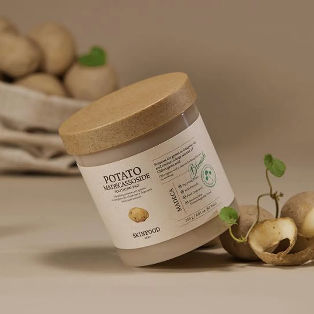 【SKINFOOD】 Potato Madecassoside Soothing Pad Plus Set / 60+10 pads