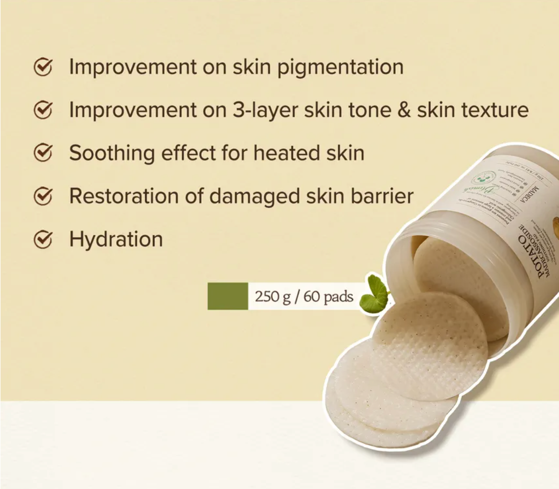 【SKINFOOD】 Potato Madecassoside Soothing Pad Plus Set / 60+10 pads