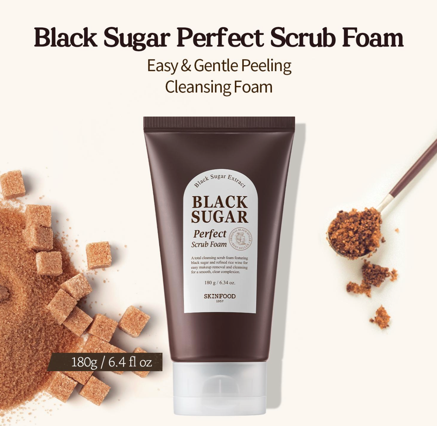SKINFOOD BLACK SUGAR Perfect Scrub Foam (180g)