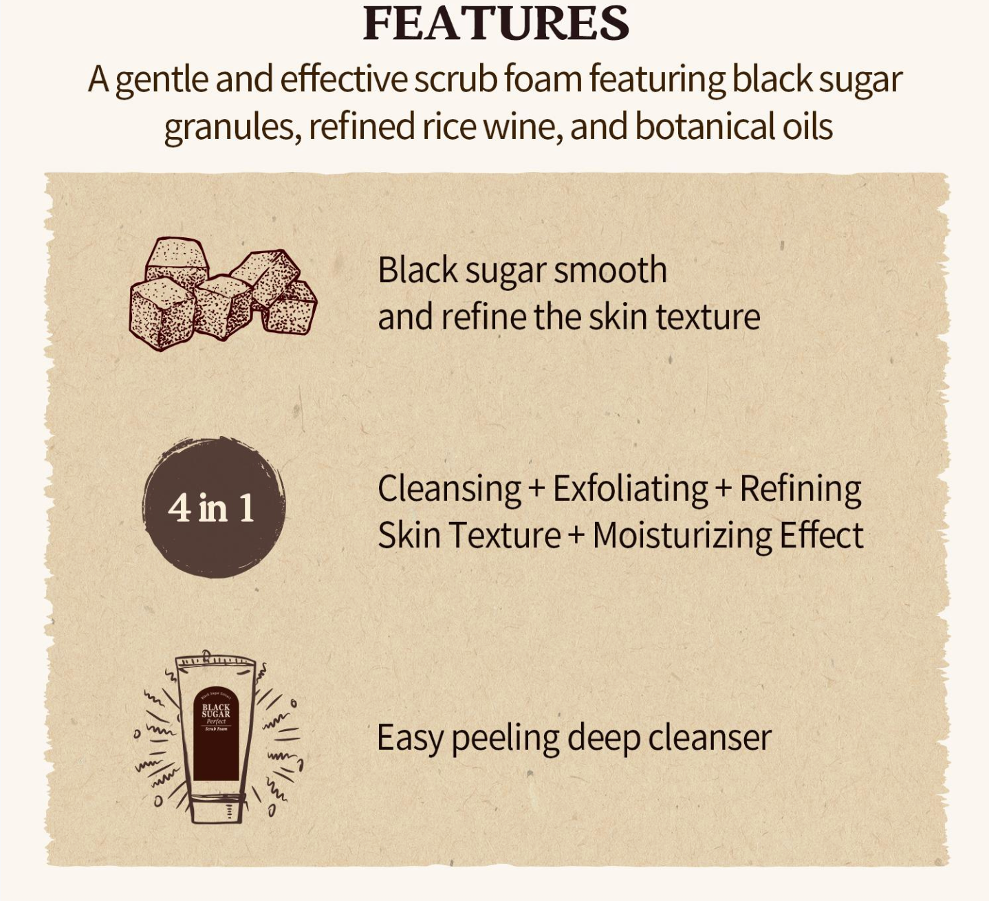 SKINFOOD BLACK SUGAR Perfect Scrub Foam (180g)