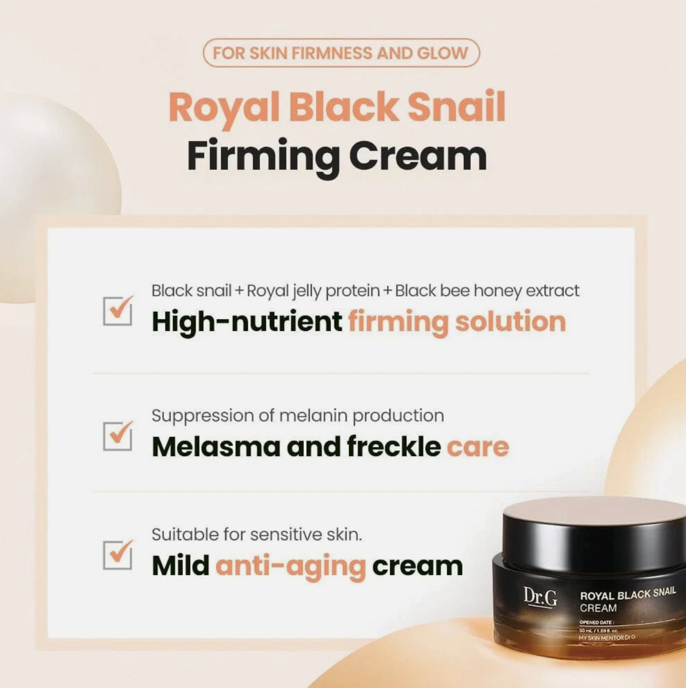 Dr.G Black Snail Cream 50ml + 15ml Special Set