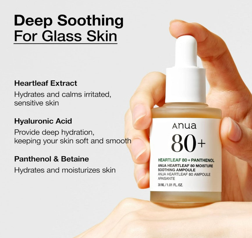 【Anua】  HEARTLEAF 80 MOISTURE SOOTHING AMPOULE 30ml