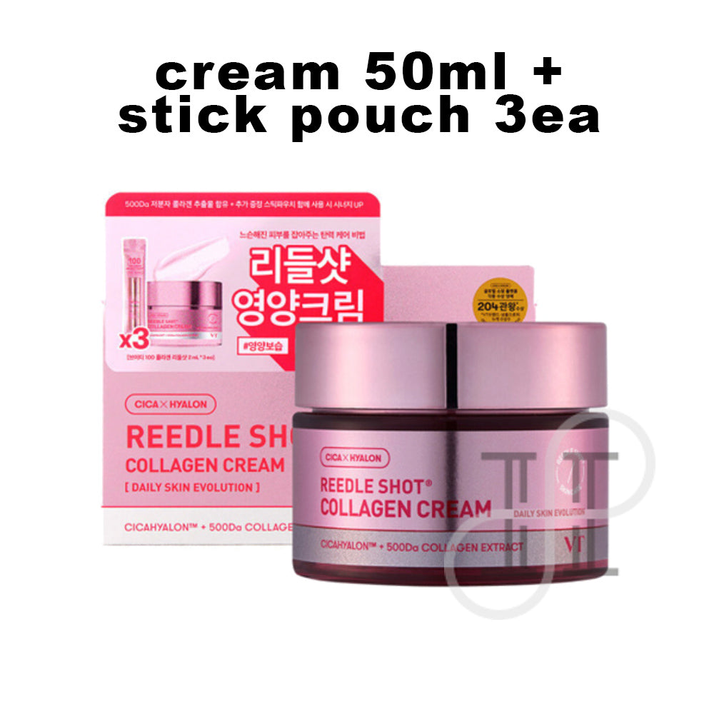 【VT Cosmetics】 Reedle Shot Collagen Cream 50ml + Stick pouch 2ml*3ea