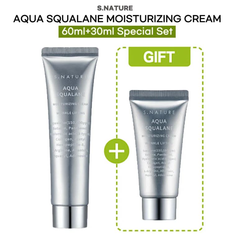 【S.NATURE】 Aqua Squalan Moisturizing Cream Special Set 60ml + 30ml
