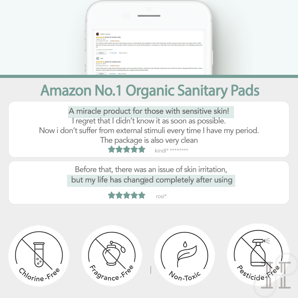 RAEL organic cotton overnight sanitary pads (8pcs, 6pcs)