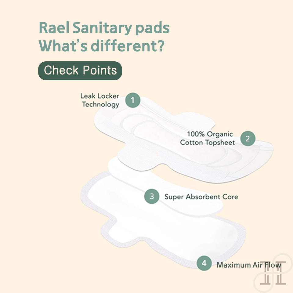 RAEL organic cotton sanitary pads (14pcs, 12pcs)